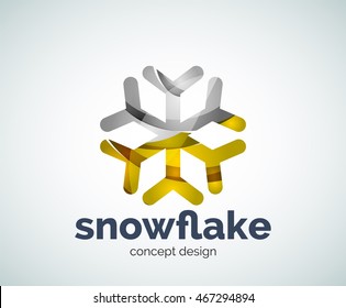 Vetor Natal floco de neve logotipo modelo, ícone de negócios abstrato