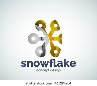 Logo-Vorlage für Schneeflocken, abstraktes Geschäftssymbol