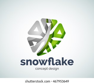 Logo-Vorlage für Schneeflocken, abstraktes Geschäftssymbol