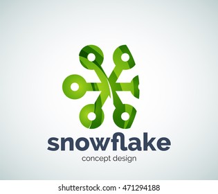 Vetor Natal floco de neve logotipo modelo, ícone de negócios abstrato
