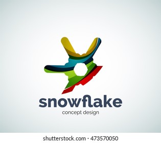 Logo-Vorlage für Schneeflocken, abstraktes Geschäftssymbol
