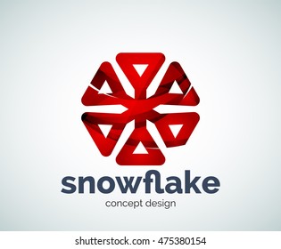 Logo-Vorlage für Schneeflocken, abstraktes Geschäftssymbol