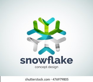 Logo-Vorlage für Schneeflocken, abstraktes Geschäftssymbol