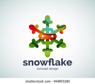 Logo-Vorlage für Schneeflocken, abstraktes Geschäftssymbol