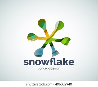 Logo-Vorlage für Schneeflocken, abstraktes Geschäftssymbol