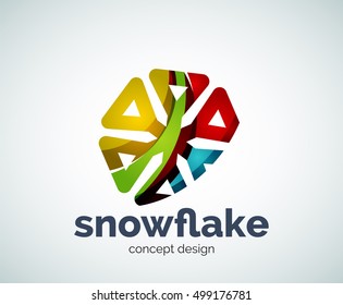 Vetor Natal floco de neve logotipo modelo, ícone de negócios abstrato