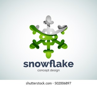 Logo-Vorlage für Schneeflocken, abstraktes Geschäftssymbol
