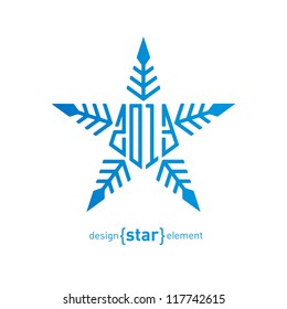 The vector christmas snowflake with new year date
