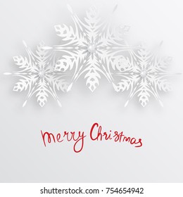 vector christmas snowflake paper background. Merry Christmas card. Snowflakes with diamonds