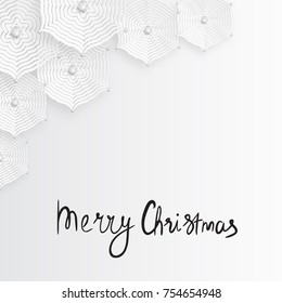vector christmas snowflake paper background. Merry Christmas card. Snowflakes with diamonds