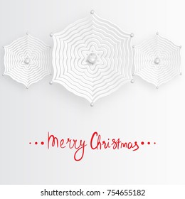 vector christmas snowflake paper background. Merry Christmas card. Snowflakes with diamonds