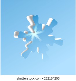 Vector christmas snowflake paper cutout.
