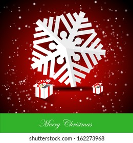 vector christmas snowflake, paper stripes 