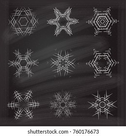 Copo de nieve de Navidades de Vector sobre un fondo de pizarra.