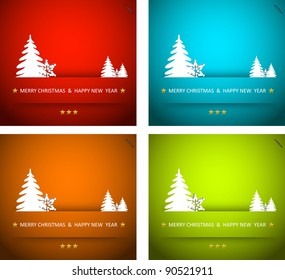 Vector christmas snowflake and simple tree