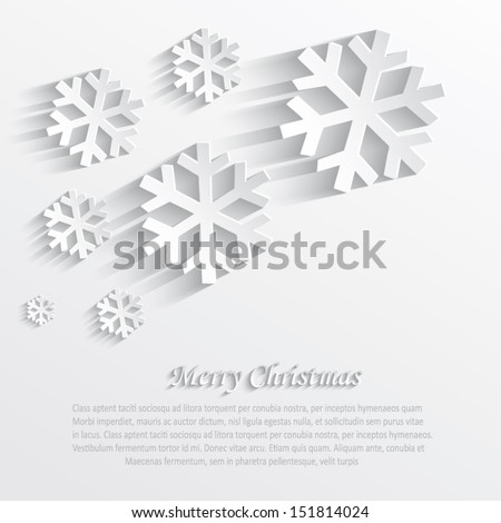 vector christmas snowflake white paper 3D