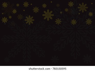 Vector of Christmas snowflakes on black background for winter season. 