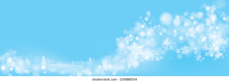 Vector of Christmas snowflakes on blue background for winter season.