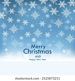 Vector of Christmas snowflakes on blue background for winter season