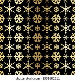Vector Christmas Snowflakes winter seamless pattern. 