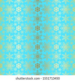 Vector Christmas Snowflakes winter seamless pattern. 