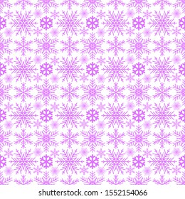 Vector Christmas Snowflakes winter seamless pattern. 