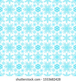 Vector Christmas Snowflakes winter seamless pattern. 