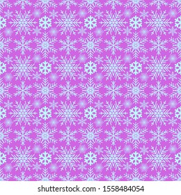Vector Christmas Snowflakes winter seamless pattern. 
