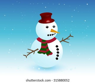 vector christmas with snowman