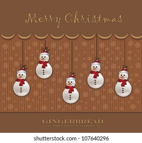 vector christmas snowman card chocolate