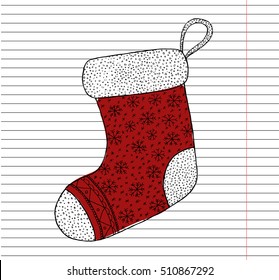 Vector christmas sock.
