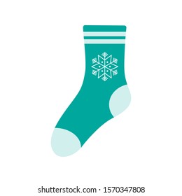 Vector christmas sock icon. Vector illustration in flat design. Christmas sock isolated
