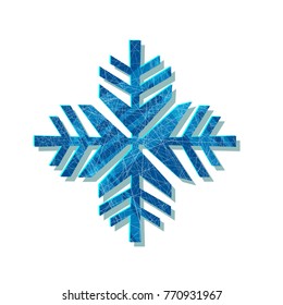 Vector christmas sparkling snowflake. Logo design template. Original elegant simple element. Abstract decorative illustration in geometric style for print, web
