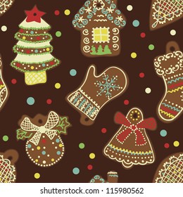 Vector Christmas Spice-cake. Ginger cookies