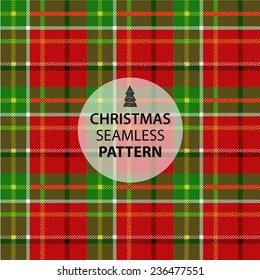vector christmas squared seamless tartan fabric, pattern, background