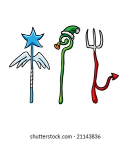 Vector Christmas Staffs