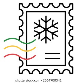 Vektor-Weihnachtsstempel-Symbol für Weihnachtskarten, Post und festliche Geschenke