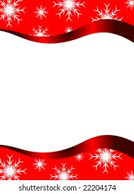 Vector christmas stationary with top and bottom christmas borders with room for a letter