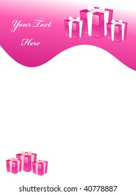 Vector christmas stationary with top and bottom christmas borders with room for a letter