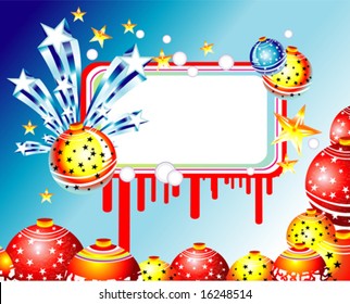 Vector Christmas Sticker with ball ans stars!