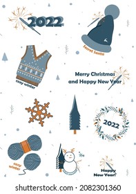 Vector Christmas stickers. Winter pictures. Vector pictures for the coming New Year.