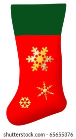 vector Christmas stocking isolated on white background