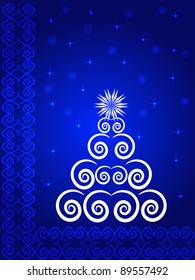  vector Christmas stylized fur-tree;