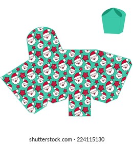vector Christmas stylized gift box template 