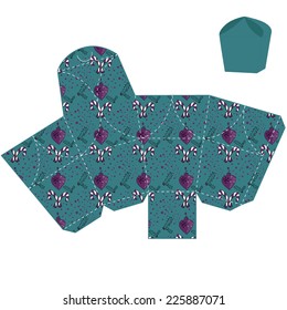 vector Christmas stylized gift box template 