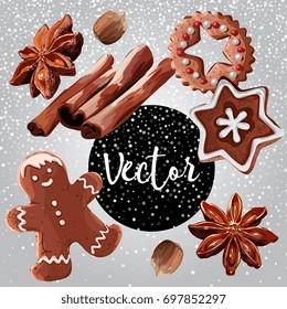 Vector Christmas Sweets Illustration Set