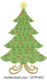 Vector Christmas Swirl Tree