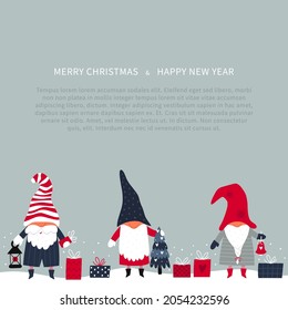 Weihnachtsschablone mit Feiertagsknochen. Handgezeichnete Illustration.