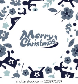 Vector christmas template in minimalistic style. Ideal for gift wrapping paper, scrapbooking or boxes decor. EPS 10