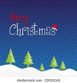 vector christmas template wallpaper with snow and christmas ree